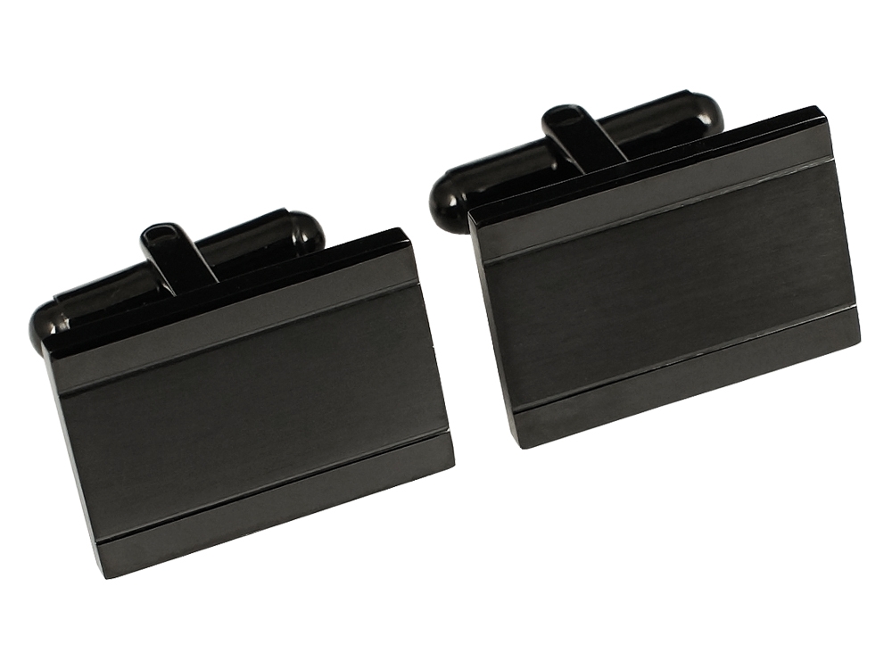 Manschettknappar Chicago Black – utan gravyr Manschettknappar Chicago Black – utan gravyr