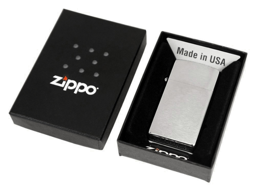 Zippo Brushed Chrome Slimproduktbild #2