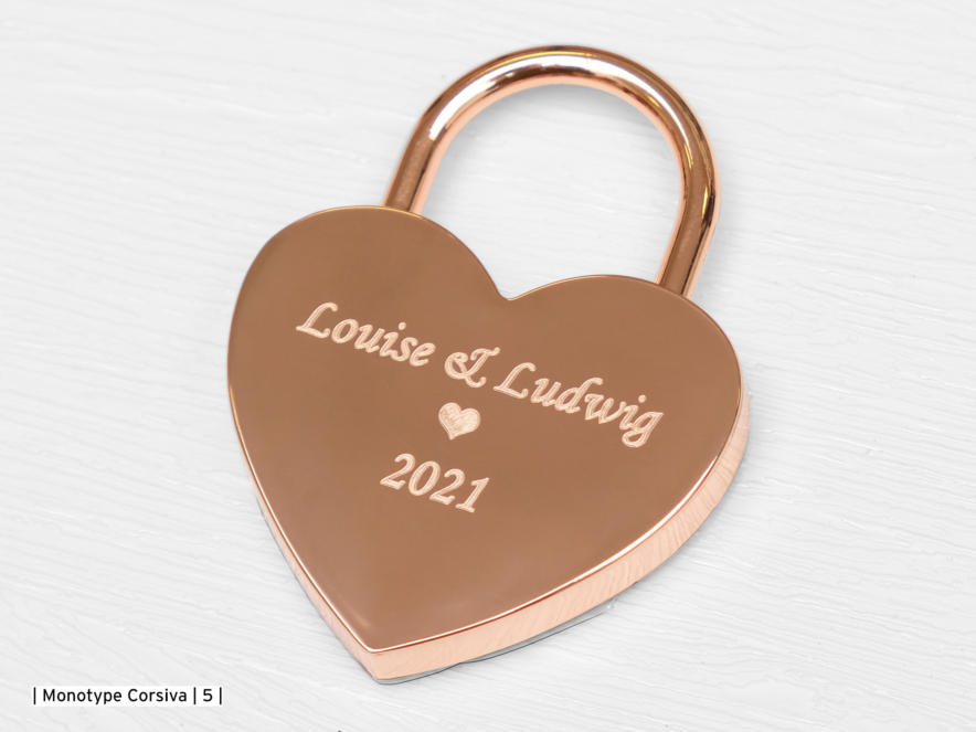 Kärlekslås Heart Rose Gold 44 mmproduktbild #2