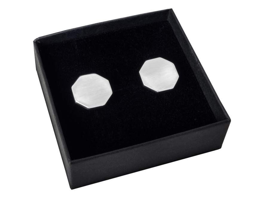 Manschettknappar Milano Silver Octagonproduktbild #1