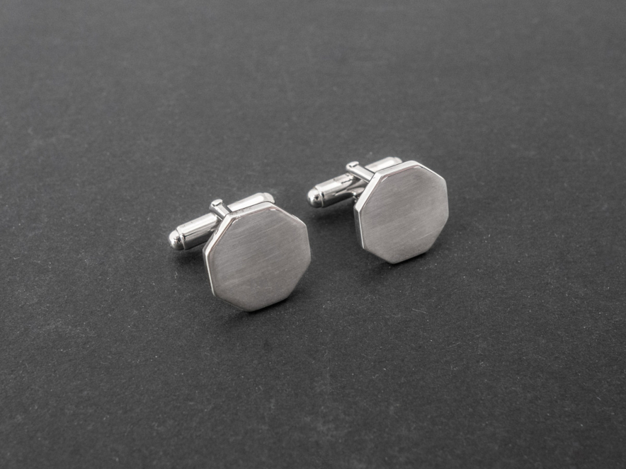 Manschettknappar Milano Silver Octagonproduktbild #2