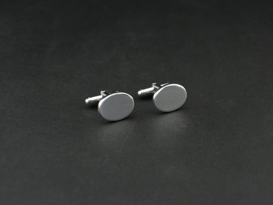 Manschettknappar Milano Silver Ovalproduktbild #2