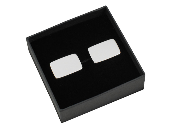 Manschettknappar Milano Silver Rectangleproduktbild #1