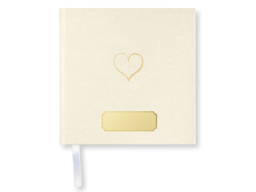 Gästbok Bröllop Paperstyle Hjärta Guld 185 x 185 mmproduktbild #1