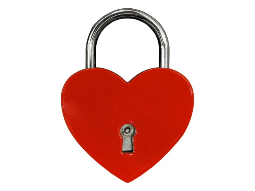 Kärlekslås Heart Red 44 mmproduktbild #1