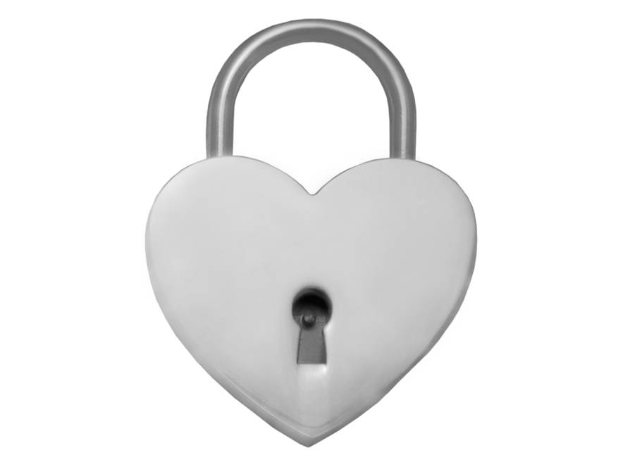 Kärlekslås Heart Silver 44 mmproduktbild #1