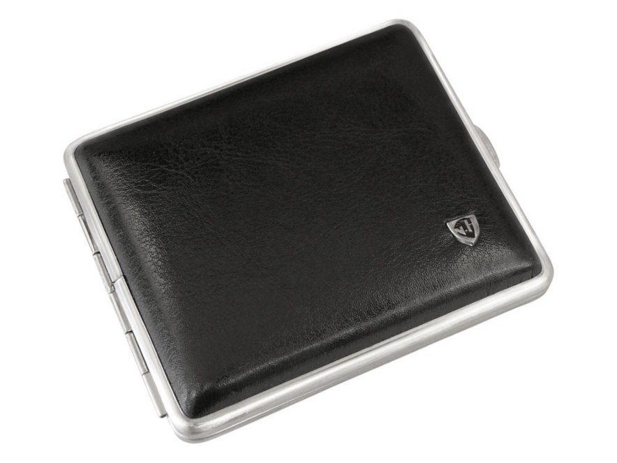 Cigarettetui VH Black Leather Steelproduktbild #1