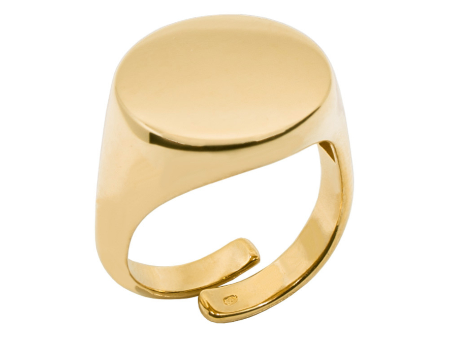 Lorenzo Klackring Herr Justerbar Guldpläterad 925 Sterling Silverproduktbild #1