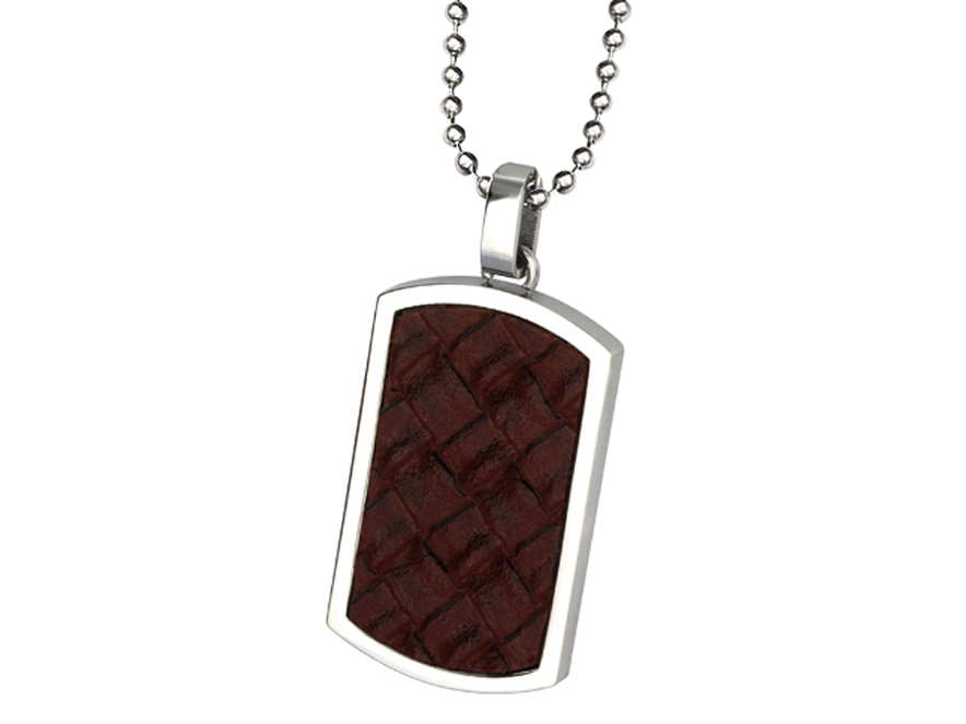 Halsband Steel & Leather Dark Brownproduktbild #1
