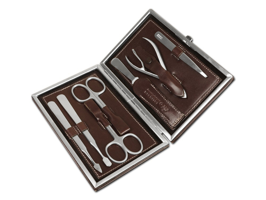 Manikyrset Herr Erbe Solingen Inox Leather Brownproduktbild #1