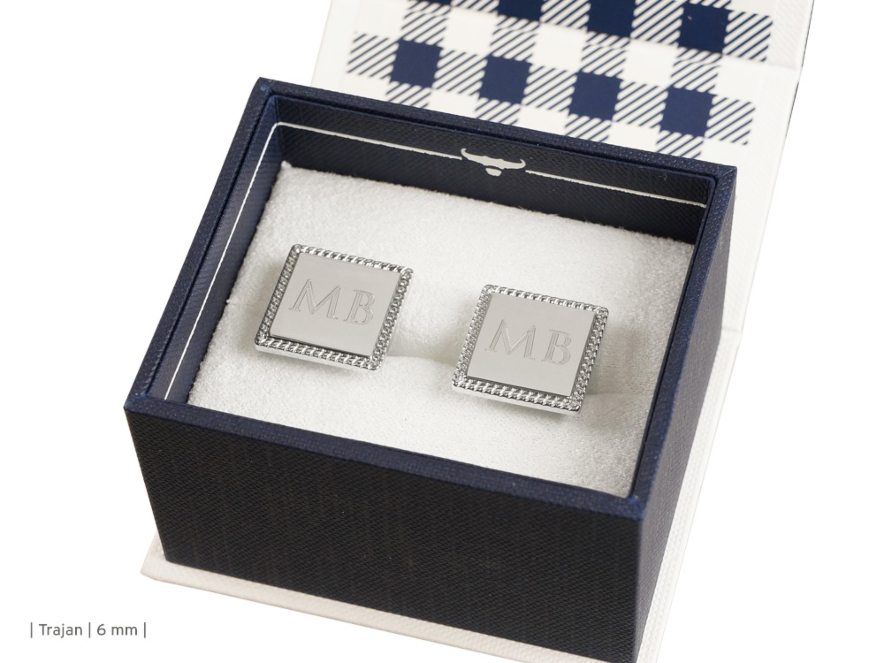 Manschettknappar Ox & Bull Silver Squareproduktbild #2