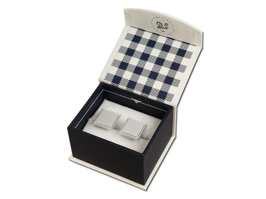 Manschettknappar Ox & Bull Silver Squareproduktbild #3