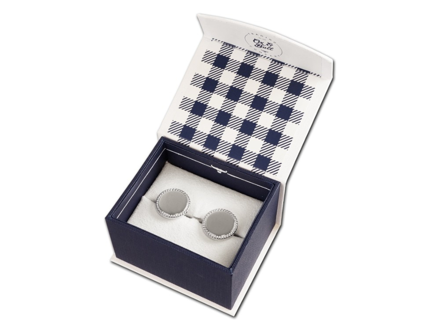 Manschettknappar Ox & Bull Silver Roundproduktbild #2