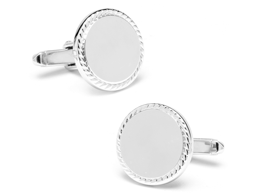 Manschettknappar Ox & Bull Silver Roundproduktbild #1