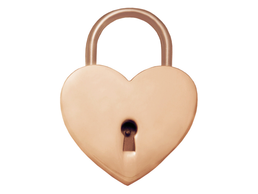 Kärlekslås Heart Rose Gold 44 mmproduktbild #1