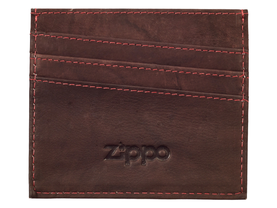 Kortfodral Herr Zippo Läder Brunproduktbild #1