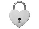 Kärlekslås Heart Silver 44 mmproduktminiatyrbild #1