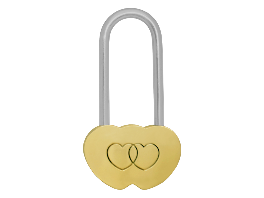 Kärlekslås Double Heart 48 mm – utan gravyr Kärlekslås Double Heart 48 mm – utan gravyr