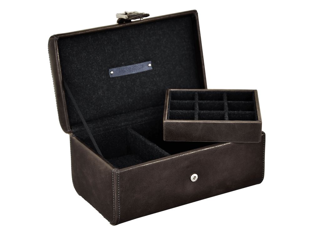 Klock & Manschettknappslåda Jacob Jones Cambridge Grey – utan gravyr Klock & Manschettknappslåda Jacob Jones Cambridge Grey – utan gravyr