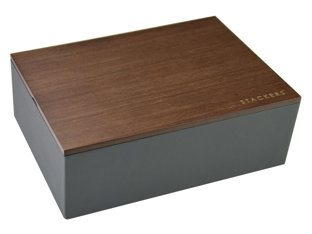 Klocklåda Stackers Charcoal Dark Wood – utan gravyr Klocklåda Stackers Charcoal Dark Wood – utan gravyr