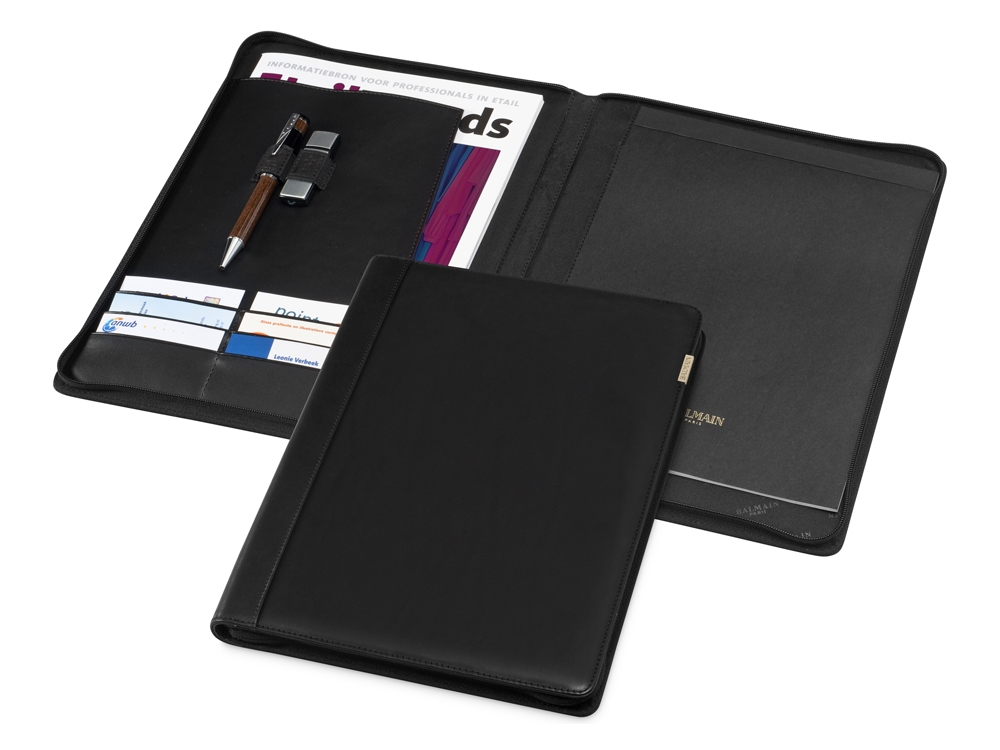 Konferensmapp Balmain Boss Leather Black A4 – utan gravyr Konferensmapp Balmain Boss Leather Black A4 – utan gravyr