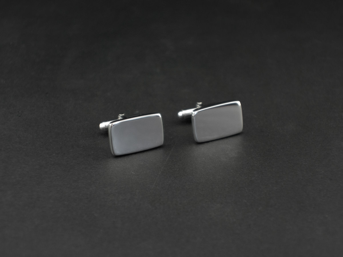 Manschettknappar Milano Silver Rectangleproduktzoombild #2