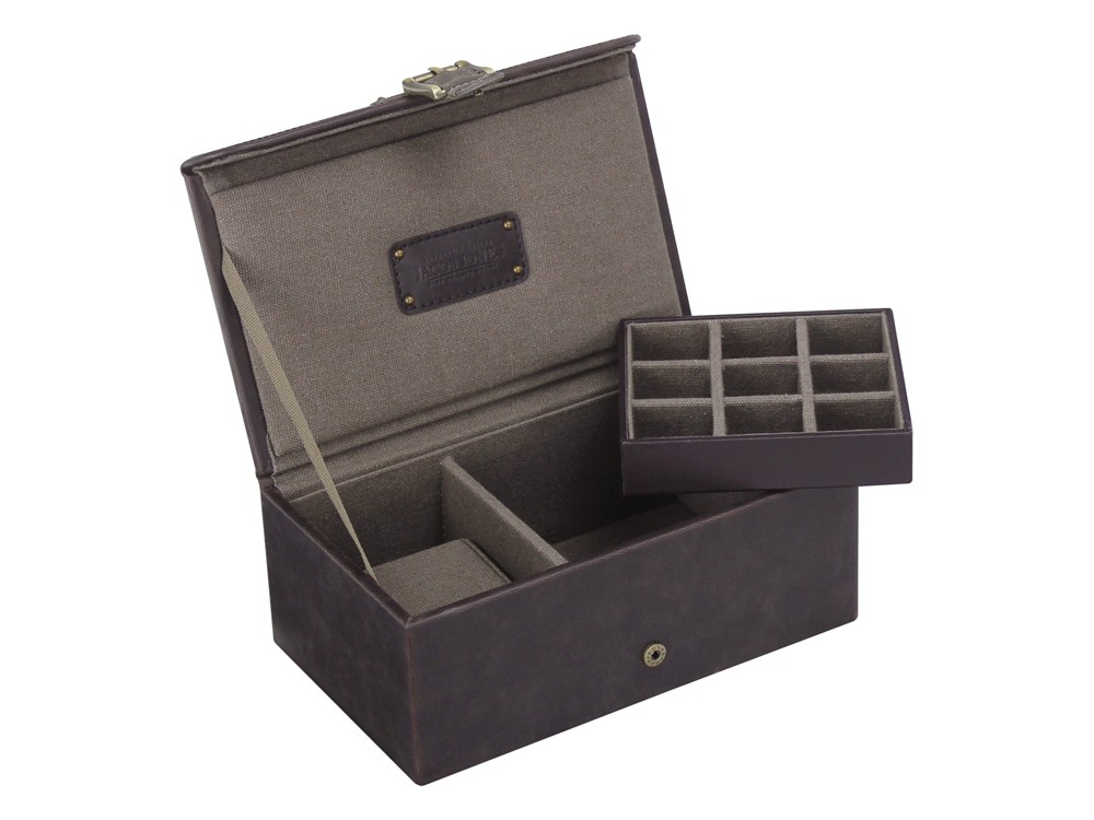 Klock & Manschettknappslåda Jacob Jones Brown & Khaki – utan gravyr Klock & Manschettknappslåda Jacob Jones Brown & Khaki – utan gravyr