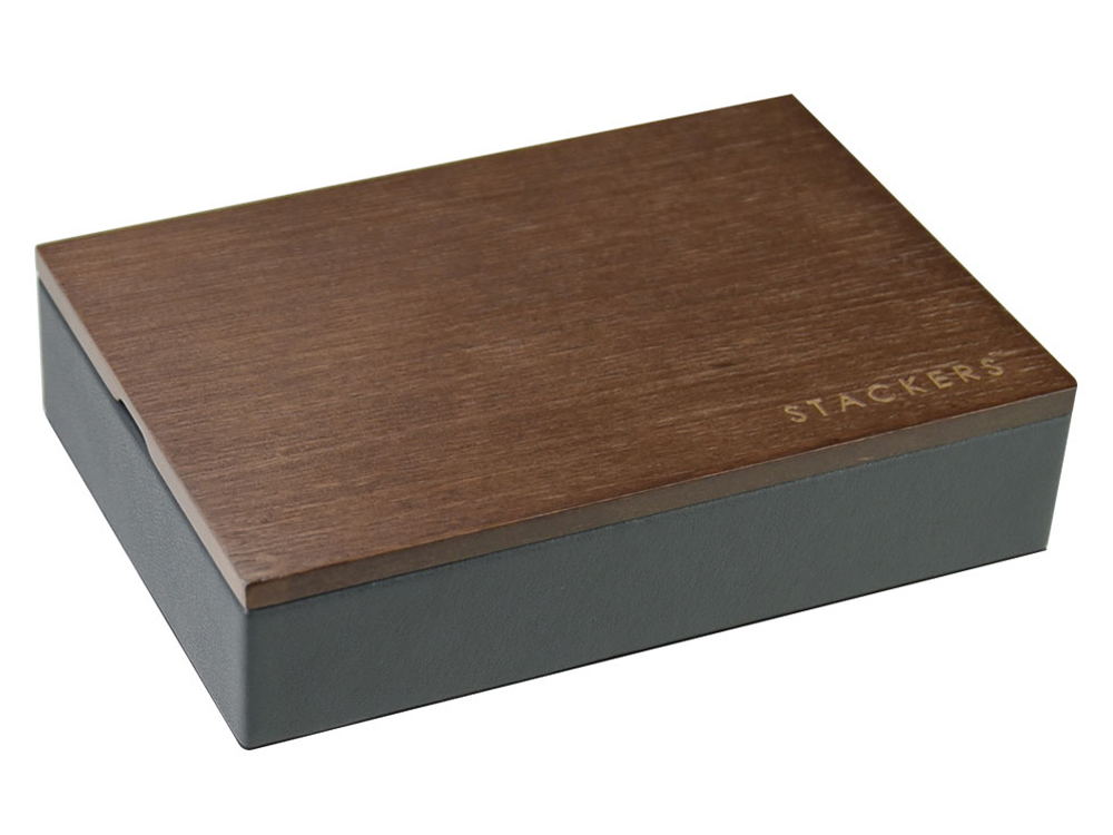 Förvaringslåda Manschettknappar Stackers Charcoal Dark Wood – utan gravyr Förvaringslåda Manschettknappar Stackers Charcoal Dark Wood – utan gravyr