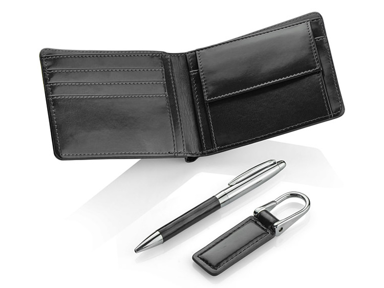 Presentset Herr Plånbok Penna Nyckelring Riccardo Svartproduktzoombild #2