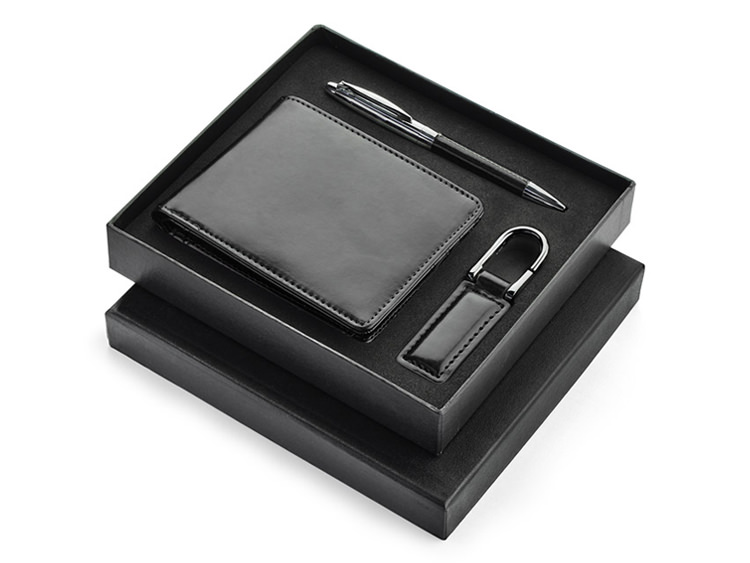 Presentset Herr Plånbok Penna Nyckelring Riccardo Svartproduktzoombild #1