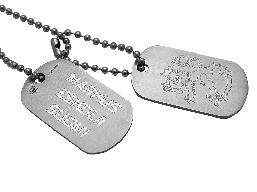 Dogtags Private Brushed Steel Suomi – utan gravyr Dogtags Private Brushed Steel Suomi – utan gravyr