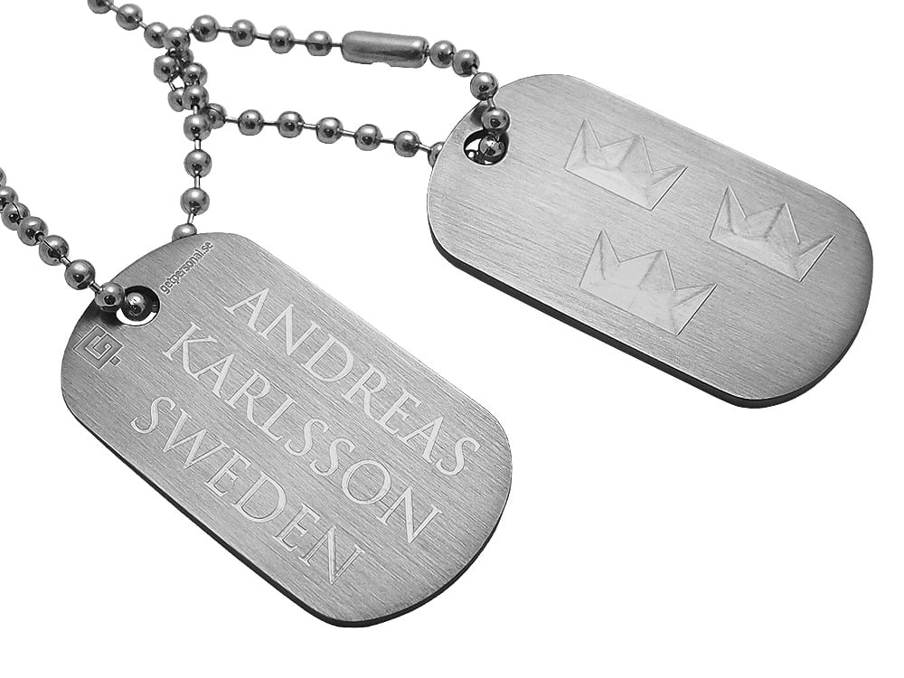 Dogtags Private Brushed Steel Tre Kronor