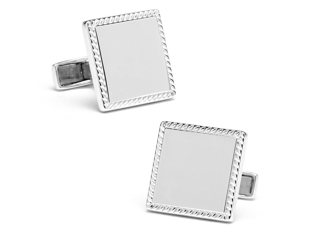 Manschettknappar Ox & Bull Silver Squareproduktzoombild #1